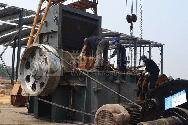 山東省石灰石原料破碎生產(chǎn)線(xiàn)01